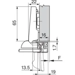 Zavesa za aluminijasta vratca CLIP TOP 95°