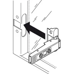 Delno prekrivni tečaj za aluminijasta vratca CLIP TOP 95°