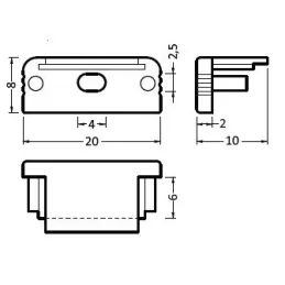 Končnik SURFACE10 BC/UX (par)
