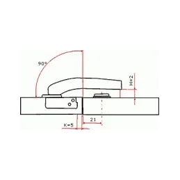 Tečaj 90° SLIDE-ON s podložko