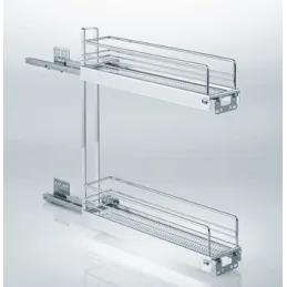 Polno izvlečni koš 15-3D, srebrn