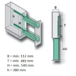 Polno izvlečna košara 15-3D, antracit