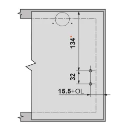 Pritrditev za MDF-vratca za Aventos HK-XS