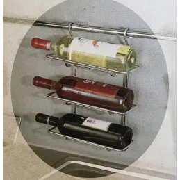 Viseča polička za steklenice / Krom