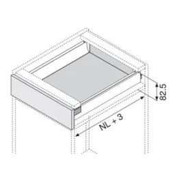 Bočna stranica Tandembox Antaro »N«, 68,5 mm / siva