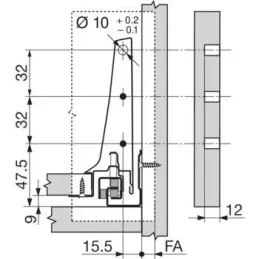 Stranica Tandembox Antaro »K« 115,6 mm / Siva