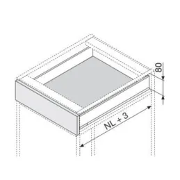 Stranica LEGRABOX »N« 66,5 mm / črna