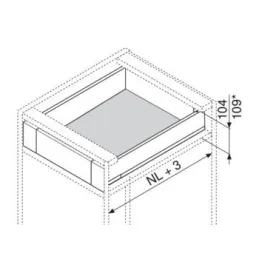 Stranica LEGRABOX »M« 90,5 mm / Siva