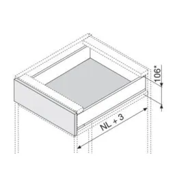 Stranica LEGRABOX »M« 90,5 mm / Siva