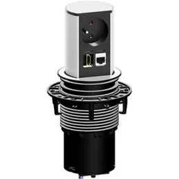 Izvlečna električna vtičnica Elevator OFFICE HDMI / Brušen aluminij
