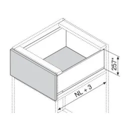 Stranica LEGRABOX »F« 241 mm / Siva