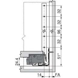 Stranica LEGRABOX »F« 241 mm / Siva