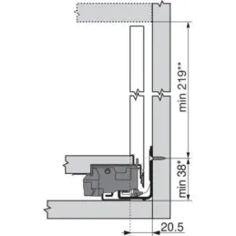 Stranica LEGRABOX »F« 241 mm / Siva