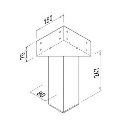 Noga za posteljo SILK 80 CUBO / siva