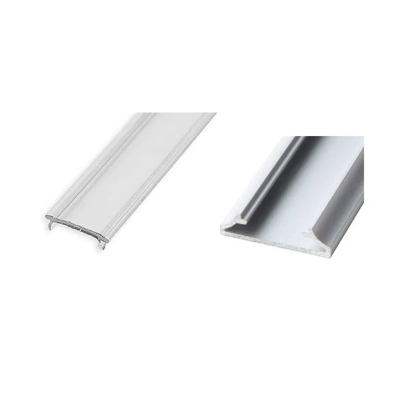 Aluminijasti profil LL-15 za LED-osvetlitev s pokrovčkom