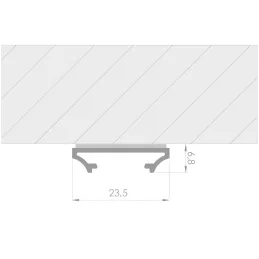 Aluminijasti profil LL-15 za LED-osvetlitev s pokrovčkom