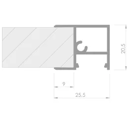 Aluminijast profil LL-16 za LED-osvetlitev omare