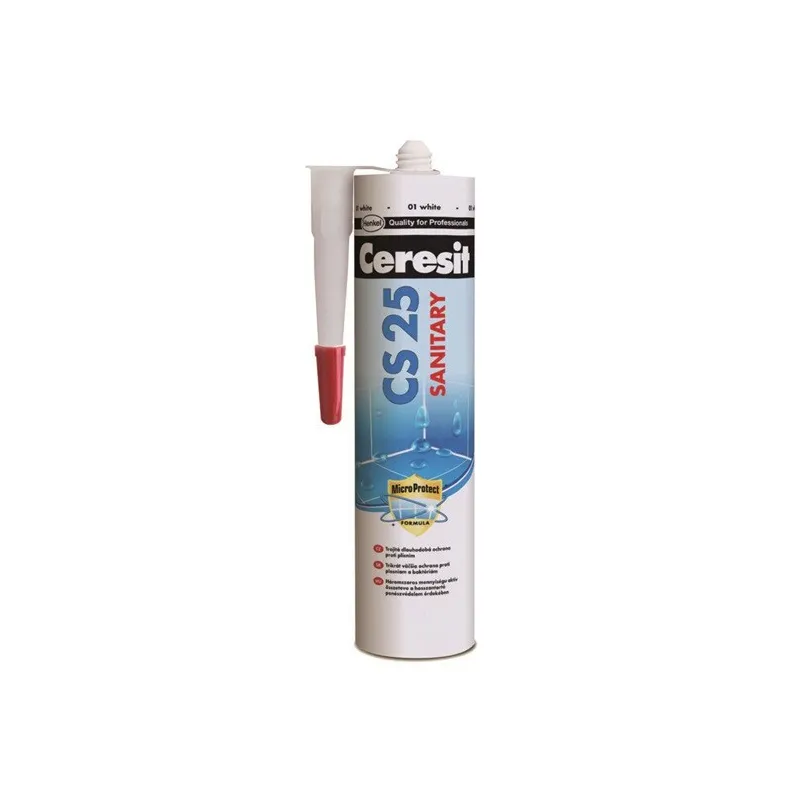 Sanitarni silikon CERESIT CS25 / Bela