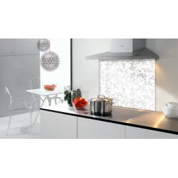 Steklena zaščitna plošča za kuhalno ploščo 600 mm / Srebrni ornamenti