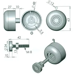 Plastična nogica 27 mm / Črna