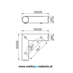 Pohištvena nogica NN24 – premer 50 mm / Sijajni krom