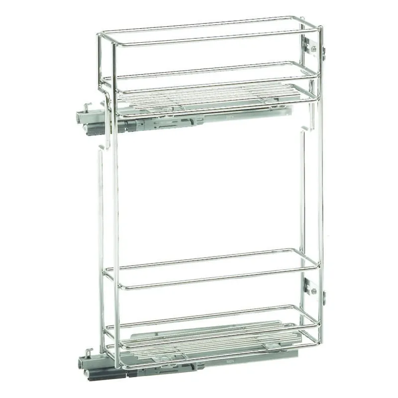 Dvojna košara za zgornje omarice STANDARD 150 mm / Krom