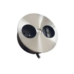 Električna vtičnica Twister + USB / nerjavno jeklo