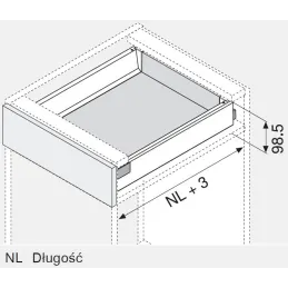 Kuhinjski predalnik BLUM – Antarobox »M« TIP-ON BLUMOTION / Bela