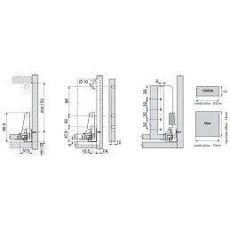 Kuhinjski predalnik BLUM – Antarobox »M« TIP-ON BLUMOTION / Bela