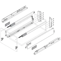 Kuhinjski predal BLUM – Antarobox »C« 192 mm z ograjo / Siva