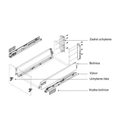 Kuhinjski predal BLUM – Antarobox »C« 192 mm z ograjo / Siva