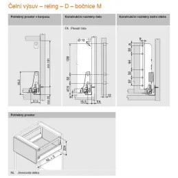 Kuhinjski predal BLUM – Antarobox »D« 224 mm z držalom / bela