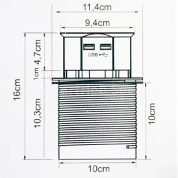 Izvlečna električna vtičnica OTIO LIFT / Aluminij