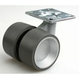 Oblikovano kolesce brez zavore SPEED 60 mm / Siva