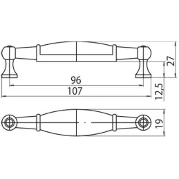 Ročaj CERANO / starinska medenina z motivom PC5