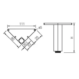 Pohištvena nogica NA 30x30 kotna / aluminij