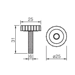 Nastavljiva kotna nogica za ploščo debeline 18 mm