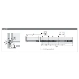 Kroglični izvlek z dušenjem 45 mm HETTICH / Silent system