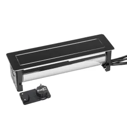 Izvlečna električna vtičnica VERSATURN 3.0 – 2x230V + USB + HDMI / Črno steklo