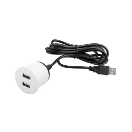 Električna vtičnica USB-polnilnik Round / Bela matirana