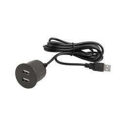 Električna vtičnica z USB-polnilnikom Round / Mat črna