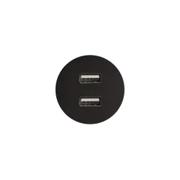 Električna vtičnica z USB-polnilnikom Round / Mat črna
