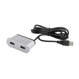 Električna vtičnica s polnilnikom USB Oval / nerjavno jeklo