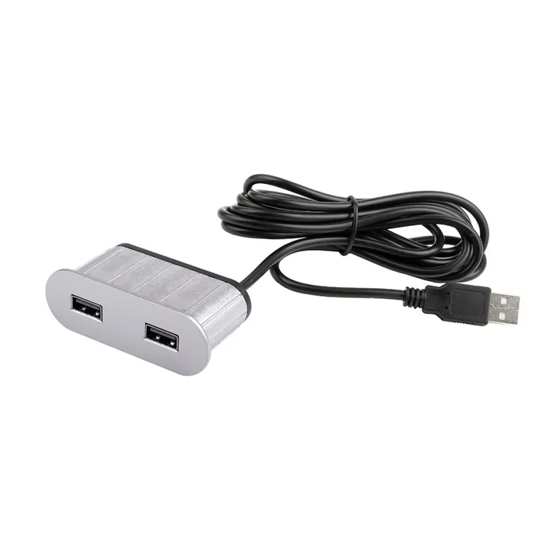 Električna vtičnica s polnilnikom USB Oval / nerjavno jeklo