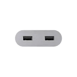 Električna vtičnica s polnilnikom USB Oval / nerjavno jeklo