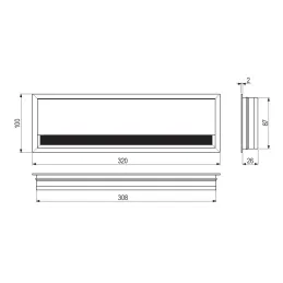 Kabelski prehod MERLIN 320 x 100 mm / aluminij