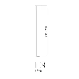 Namizna noga MASTER 715 50x50 / Aluminij