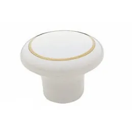 Gumb GOLDY / Bel porcelan