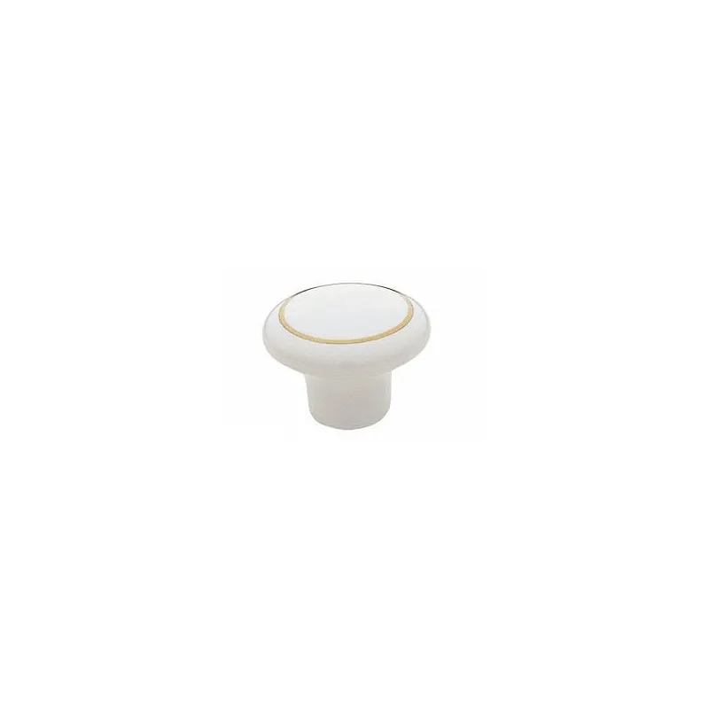 Gumb GOLDY / Bel porcelan