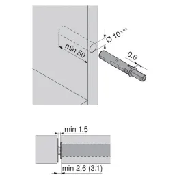 TIP-ON Kratek bat 50 mm / Črn